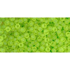 Круглый бисер ТОХО 11/0 Transparent-Frosted Lime Green (4F) - 250гр