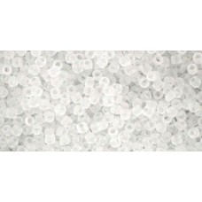 Круглый бисер ТОХО 15/0 Transparent-Frosted Crystal (1F) - 100гр